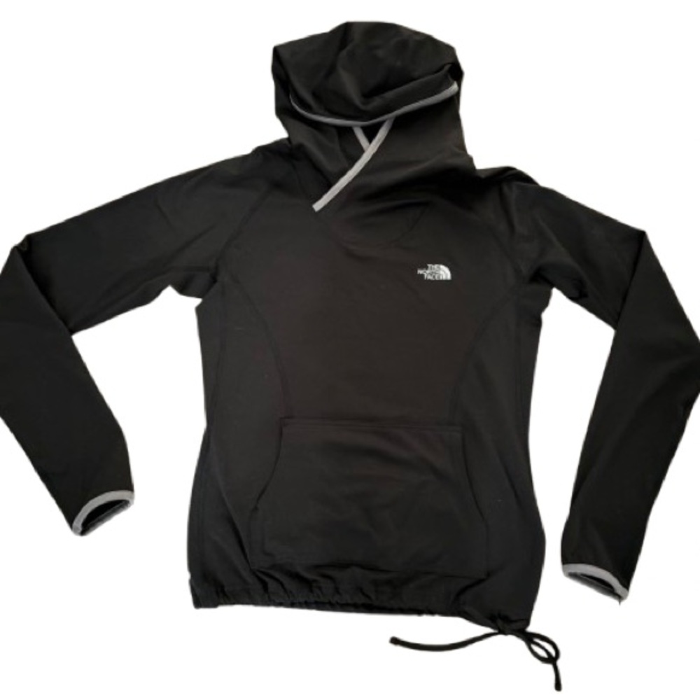 The North Face Black Hoodie with Gray Trim